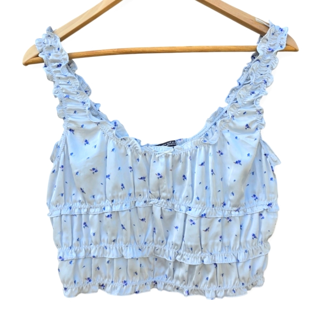 Zara White Floral Tank Top - Picture 6 of 9